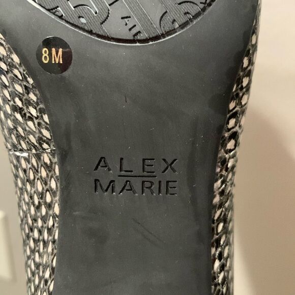 Alex Marie Black and White Snake Print Stiletto Heels Size 8 - Picture 7 of 7